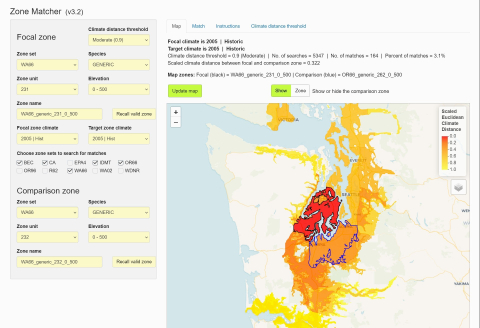 Zone Matcher v3.2 website view